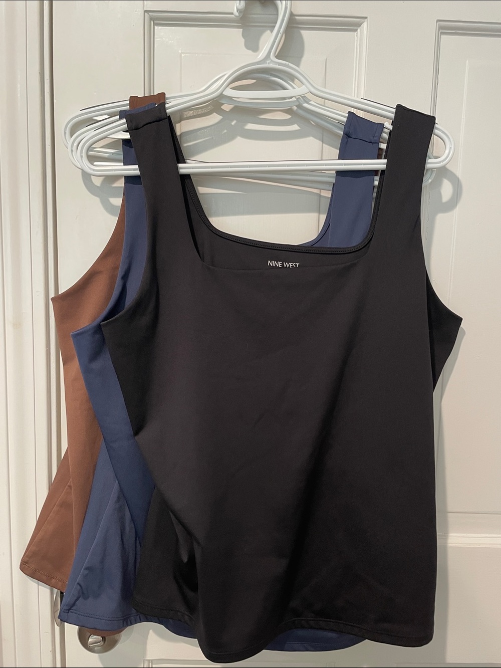 Nine West Black Layered Scoop Tank Trio